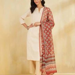 Fabindia Red Regular Fit Printed Dupatta-16