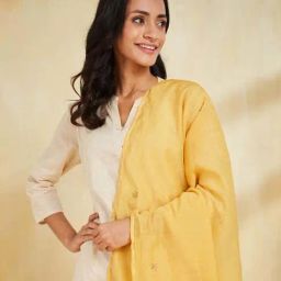 Fabindia Yellow Regular Fit Embroidered Dupatta image 4