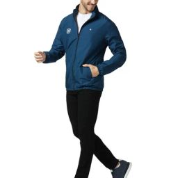 Zeel Aqua Polyester Solid Relaxed fit Windbreaker Jacket-image-17