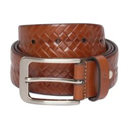United Colors Of Benetton Tan Cerny Woven Leather Casual Belt For Men-image-41