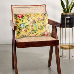Living scapes by Pantaloons Yellow & Green Floral Rectangle Cushion Covers-image-32