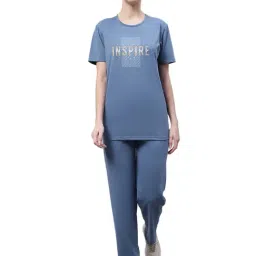 Vimal Jonney Blue Printed T-Shirt With Trackpants-image-81