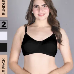 Lux Venus Black & White Full Coverage Non-Wired Everyday Bra With Adjustable Strap - Pack of 2 image 1