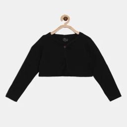 Kryptic Kids Black Cotton Regular Fit Full Sleeves Shrug-image-79