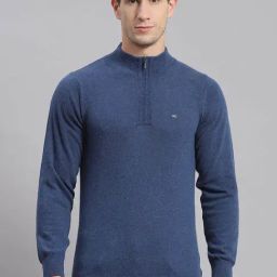 Monte Carlo Denim Blue Regular Fit Lambs Wool Sweatshirt-picture-23
