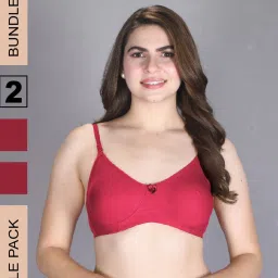 Lux Venus Fuchsia Full Coverage Non-Wired T-Shirt Bra With Adjustable Strap - Pack of 2 image 1