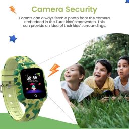Turet Smartwatch for Kids with Camera, Games, Recorder, Sim Enabled 2-Way Calling (Green) image 4