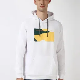 Peter England White Regular Fit Printed Hooded Sweatshirt-picture-11