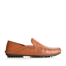 Language Shoes Men's Rehat Driver Tan Loafers-image-82