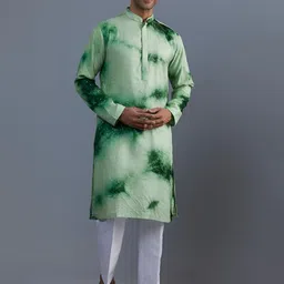 sven suits Ombre Printed Mandarin Collar Straight Kurta With Trousers-picture-34