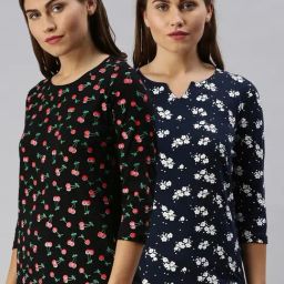 Kryptic Black & Navy Cotton Printed T-Shirt - Pack Of 2-picture-7