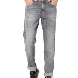Mufti Stone Grey Cotton Regular Fit Jeans-image-34