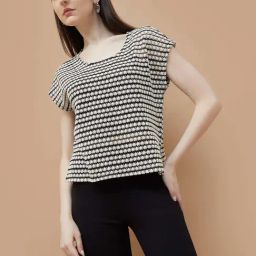 Code By Lifestyle Black Regular Fit Embroidered Top-picture-5