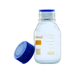 Biohall 50 ml Capacity Clear Reagent Bottle with Screw Neck and Pouring Ring, BLS.1105.02 (Pack of 10)-0