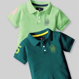 Codez Boys Green & Teal Solid Polo T-shirt-image-38