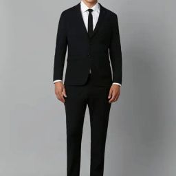Louis Philippe Black Slim Fit Two Piece Suit-image-61