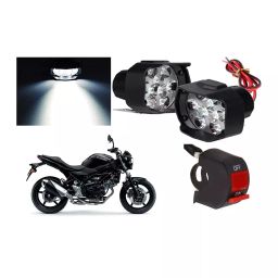 Cartronics 9 Led Shilon Fog Light White With On/Off Swich For Suzuki SV650-39