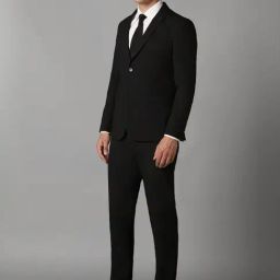 Louis Philippe Black Slim Fit Two Piece Suit-image-23