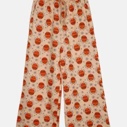 Kiddopanti Girls Light Peach Printed Pyjamas-image-37