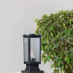 Whispering Homes Black Metal Retro Glass Outdoor Gate Lamp-image-84