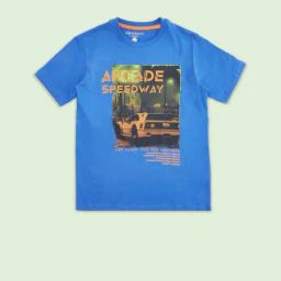 Pantaloons Junior Cobalt Blue Cotton Printed T-Shirt-picture-26