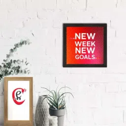 eCraftIndia New Week New Goals Motivational Quote Satin Matt Texture UV Art Painting-image-46