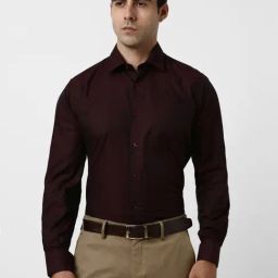 Van Heusen Maroon Cotton Regular Fit Shirt-picture-23