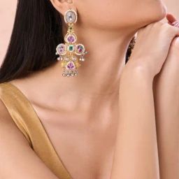 Abdesigns Gold-Tone Plated Elegant Minimal Dangler Earrings-24