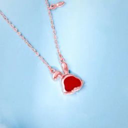 GIVA 925 Sterling Silver Rose Gold Bunny Kids Necklace-image-49