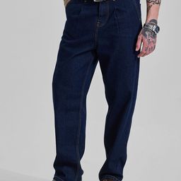 Snitch Men Dark Navy Blue Mid-Rise Relaxed Fit Jeans-image-24