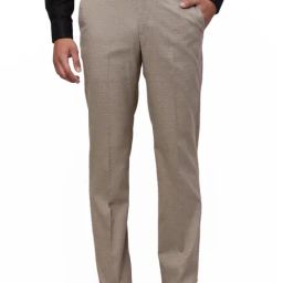 Park Avenue Brown Regular Fit Self Pattern Trousers-image-71