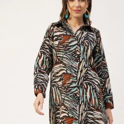 Moomaya Multicolor Printed Long Shirt-picture-4
