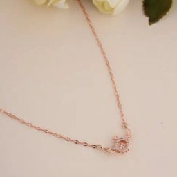 Prita by Priyaasi Ring Wings Studded Rose Gold-Plated Link Necklace-13