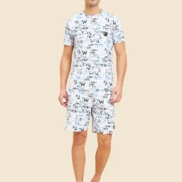 Sweet Dreams Off White Regular Fit Printed T-Shirt & Shorts Set-image-45