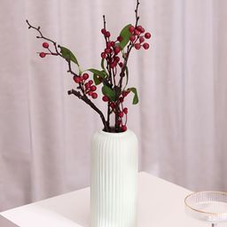The Decor Mantra Green Textured Ceramic Flower Vase-image-24