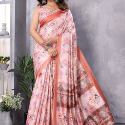 Lookmark Floral Printed Bhagalpuri Saree-11