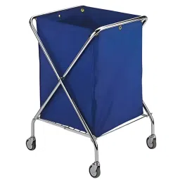 Roots Dust Export Linen Trolley Chromed Steel with 150 L Blue Plastified Bag, TT4055-image-51