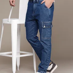 FCUK Men Pure Cotton Mid-Rise Comfy Tapered Fit Light Fade Jeans-picture-21
