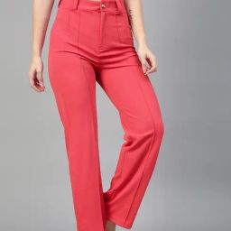Kotty Pink Regular Fit High Rise Trousers-image-82