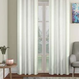 HOSTA HOMES White Polyester Extra Long Door Blackout Curtain - Set of 2-41
