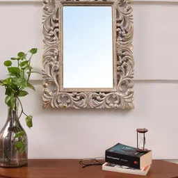 VAS collection home Textured Brown Rectangular Mirror image 3