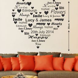 LANSTICK Black Beautiful Love Doodle Printed Self-Adhesive WallStickers-image-13