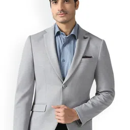 Blackberrys Notched Lapel Textured Long Sleeve Single Breasted Blazer-image-32