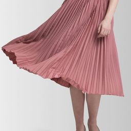 LookShine Pleated A-Line Midi Skirt-image-84