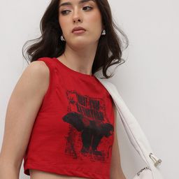 The Roadster Life Co. Printed Pure Cotton Crop T-shirt-image-73