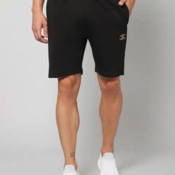 Cantabil Black Cotton Regular Fit Bermuda Shorts-image-16