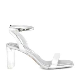 Aldo Women's Silver Ankle Strap Sandals-image-74