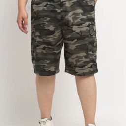 Melon by PlusS Green Cotton Regular Fit Camouflage Plus Size Capris-image-39
