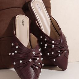 Lavie Women Embellished Pointed Toe Mules Flats-picture-17