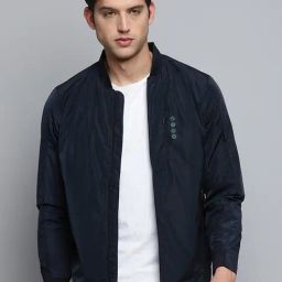 Showoff Navy Regular Fit Printed Bomber Jacket-13